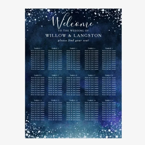 FOAMCORE SEATING CHART - MODEL - 9