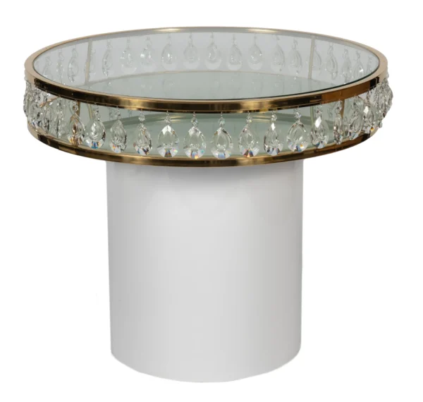 GOLD-WHITE DIAMOND ROUND BISTRO TABLE