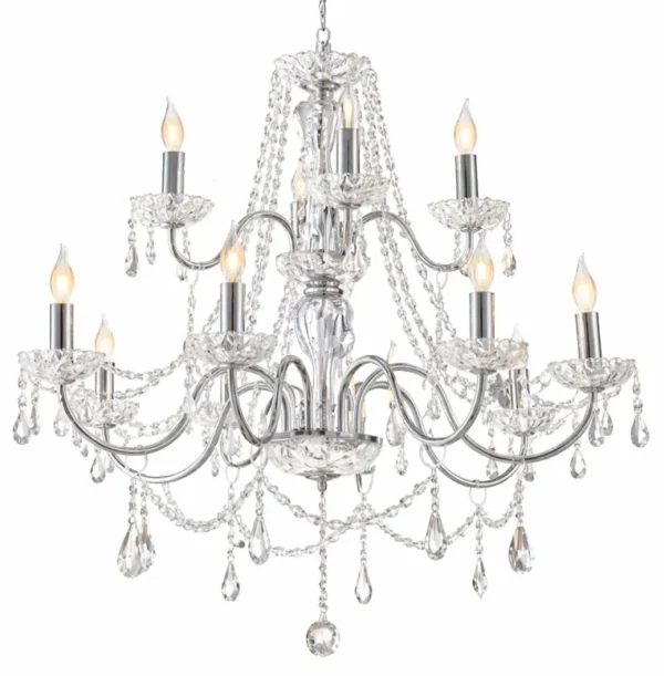 CARAL ACRYLIC HANGING CHANDELIER - 12 LIGHTS