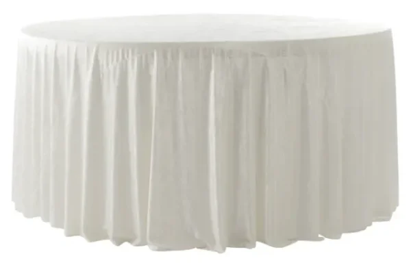 IVORY ROUND VELVET TABLECLOTH 120"