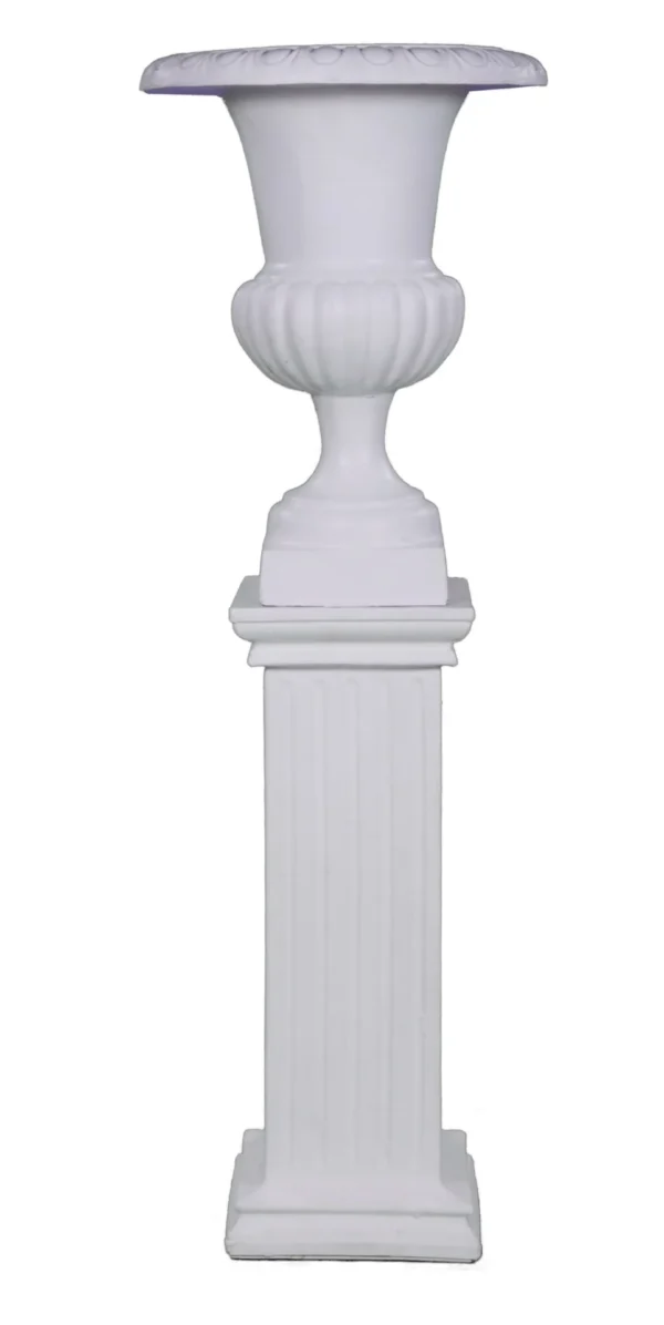 WHITE VENUS URN ON ROMAN COLUMN