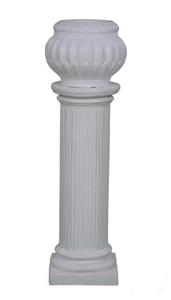 WHITE YOLANDA URN ON ROMAN COLUMN