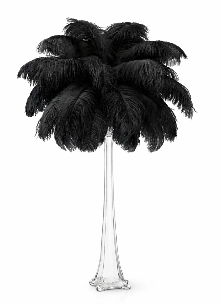 BLACK FEATHER CENTERPIECE