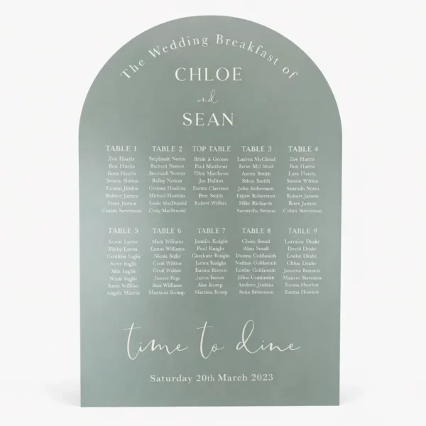 FOAMCORE SEATING CHART - MODEL - 15
