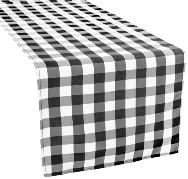 BLACK-WHITE CHECKERED TABLE RUNNER