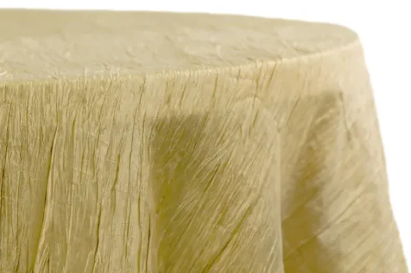 GOLD ROUND TAFFETA TABLECLOTH 120"