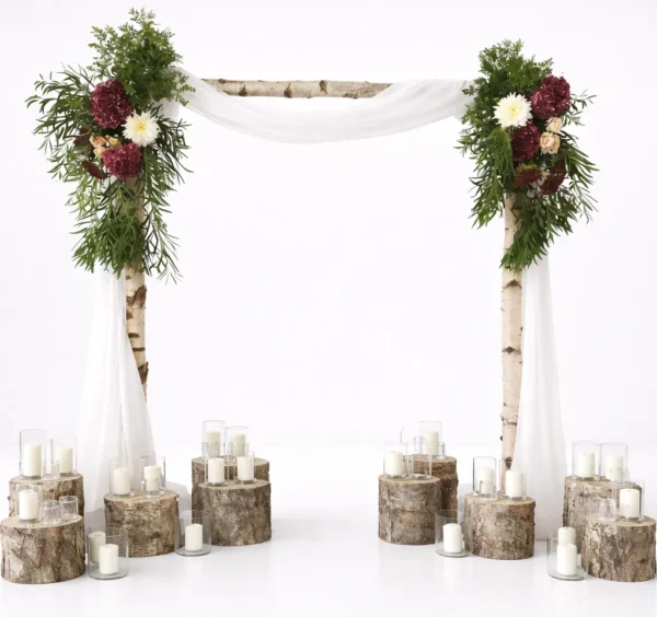 BIRCH RUSTIC ARCH WITH SILK FLORALS