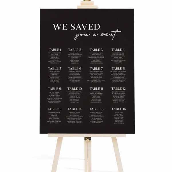 FOAMCORE SEATING CHART - MODEL - 21