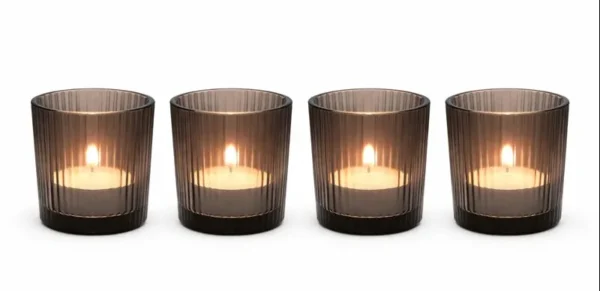 TUVO RIBBED DARK GREY VOTIVE