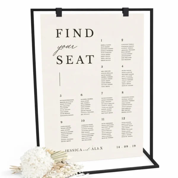 FOAMCORE SEATING CHART - MODEL - 23