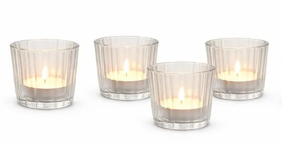 CLEAR MALI RIBBED VOTIVE SMALL