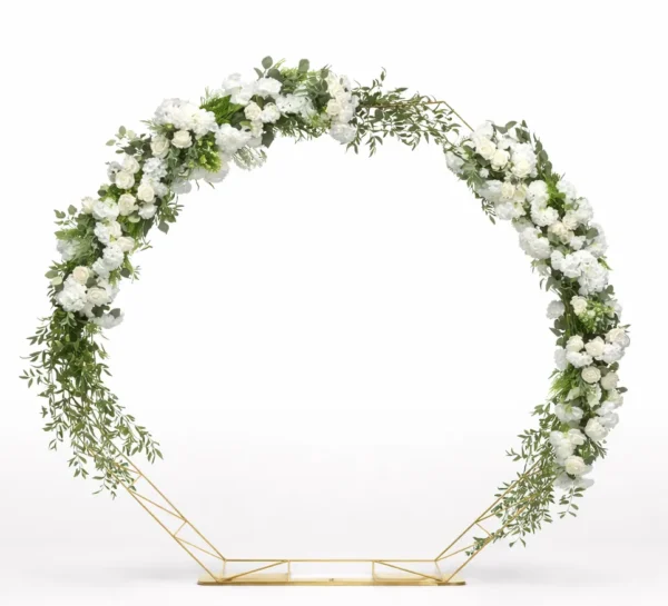 HEXAGON GEOMETRIC ARCH WITH SILK FLORALS