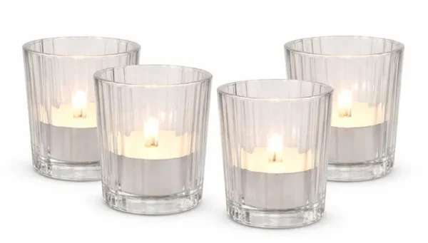 CLEAR MALI RIBBED VOTIVE MEDIUM