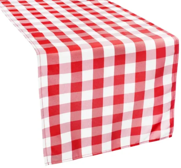 WHITE-RED CHECKERED TABLE RUNNER