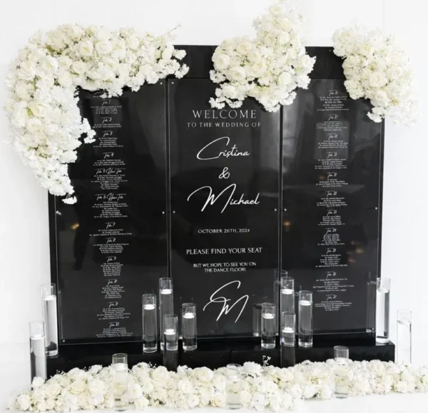 BLACK ARIANA SEATING CHART WALL