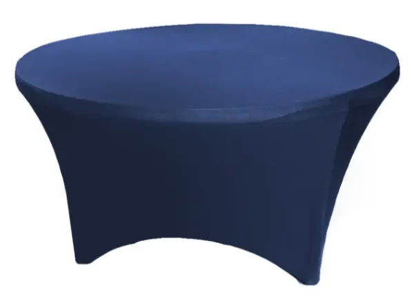 NAVY BLUE ROUND SPANDEX TABLECLOTH 120"