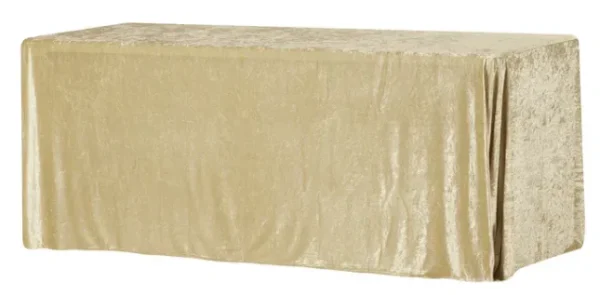 CHAMPAGNE RECTANGULAR VELVET TABLECLOTH 90" X 156"