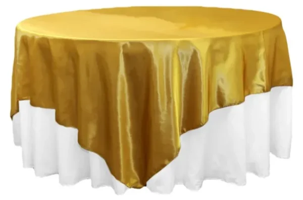 SUR-NAPPE EN SATIN DORÉ BRILLANT