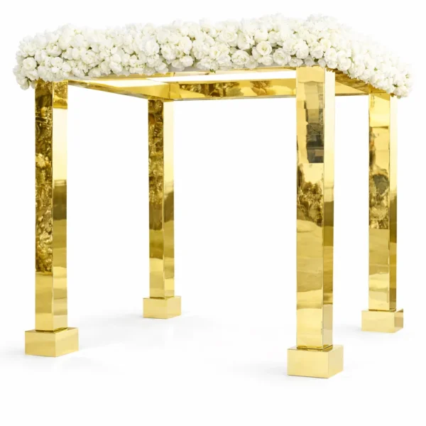 GOLD MIRROR CHUPPA WITH SILK FLORAL RUNNER