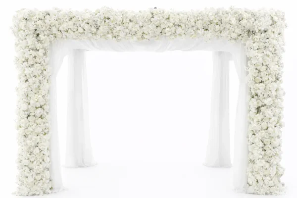 WHITE VOILE CHUPPA AND FLORAL RUNNER