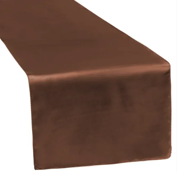 CHOCOLATE BROWN SATIN TABLE RUNNER