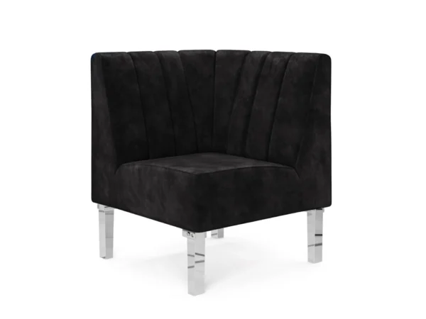 BLACK VELVET KINCAID CORNER SOFA