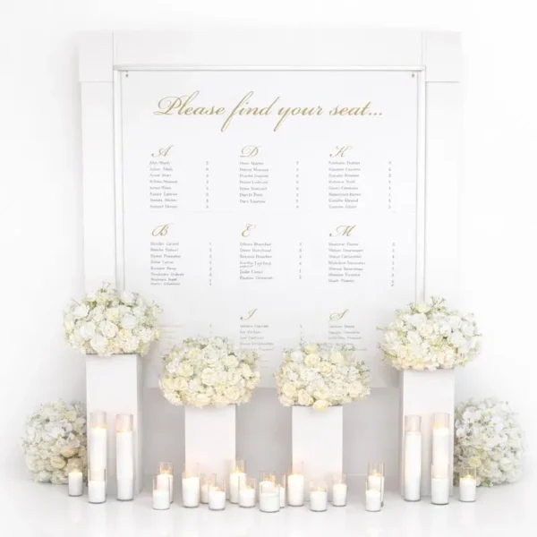 WHITE BRAYA SEATING CHART WALL