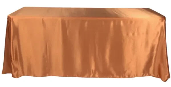 TERRACOTTA RECTANGULAR SATIN TABLECLOTH 90" X 132"