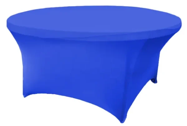 ROYAL BLUE ROUND SPANDEX TABLECLOTH 120"