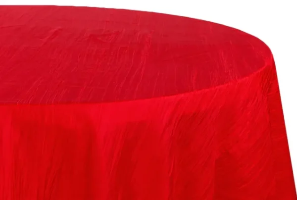RED ROUND TAFFETA TABLECLOTH 120"