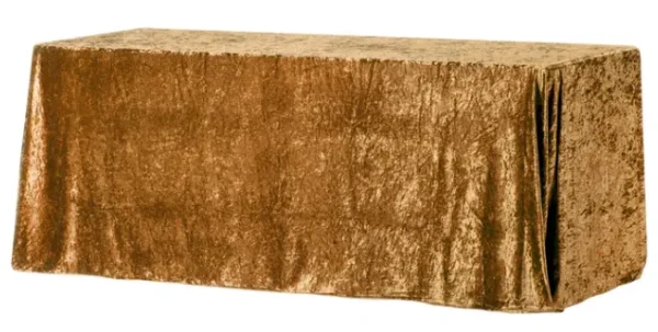 MUSTARD GOLD RECTANGULAR VELVET TABLECLOTH 90" X 156"