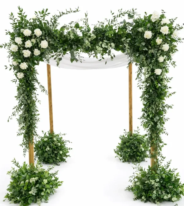 BROWN RUSTIC CHUPPA WITH SILK GREENERY