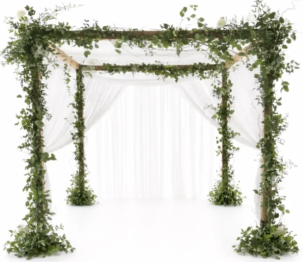 BROWN RUSTIC CHUPPA WITH SILK GREENERY