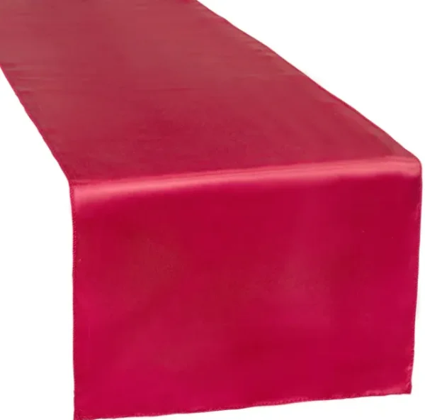 APPLE RED SATIN TABLE RUNNER