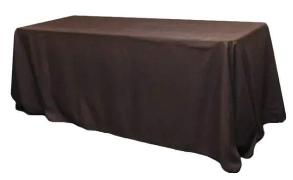 CHOCOLATE BROWN RECTANGULAR POLYESTER TABLECLOTH 90" X 132"