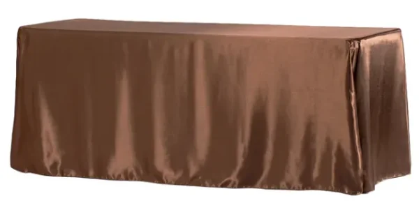 CHOCOLATE BROWN RECTANGULAR SATIN TABLECLOTH 90" X 156"