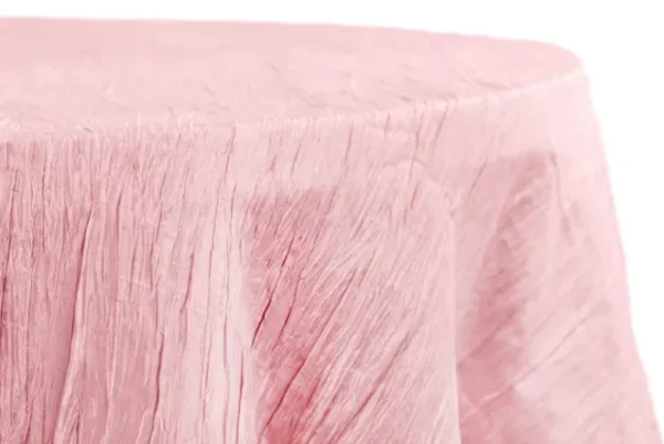 PINK ROUND TAFFETA TABLECLOTH 120"