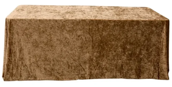 MOCHA BROWN RECTANGULAR VELVET TABLECLOTH 90" X 132"