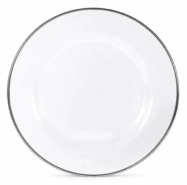 SOLENE GLASS CHARGER PLATE WITH SILVER RIM