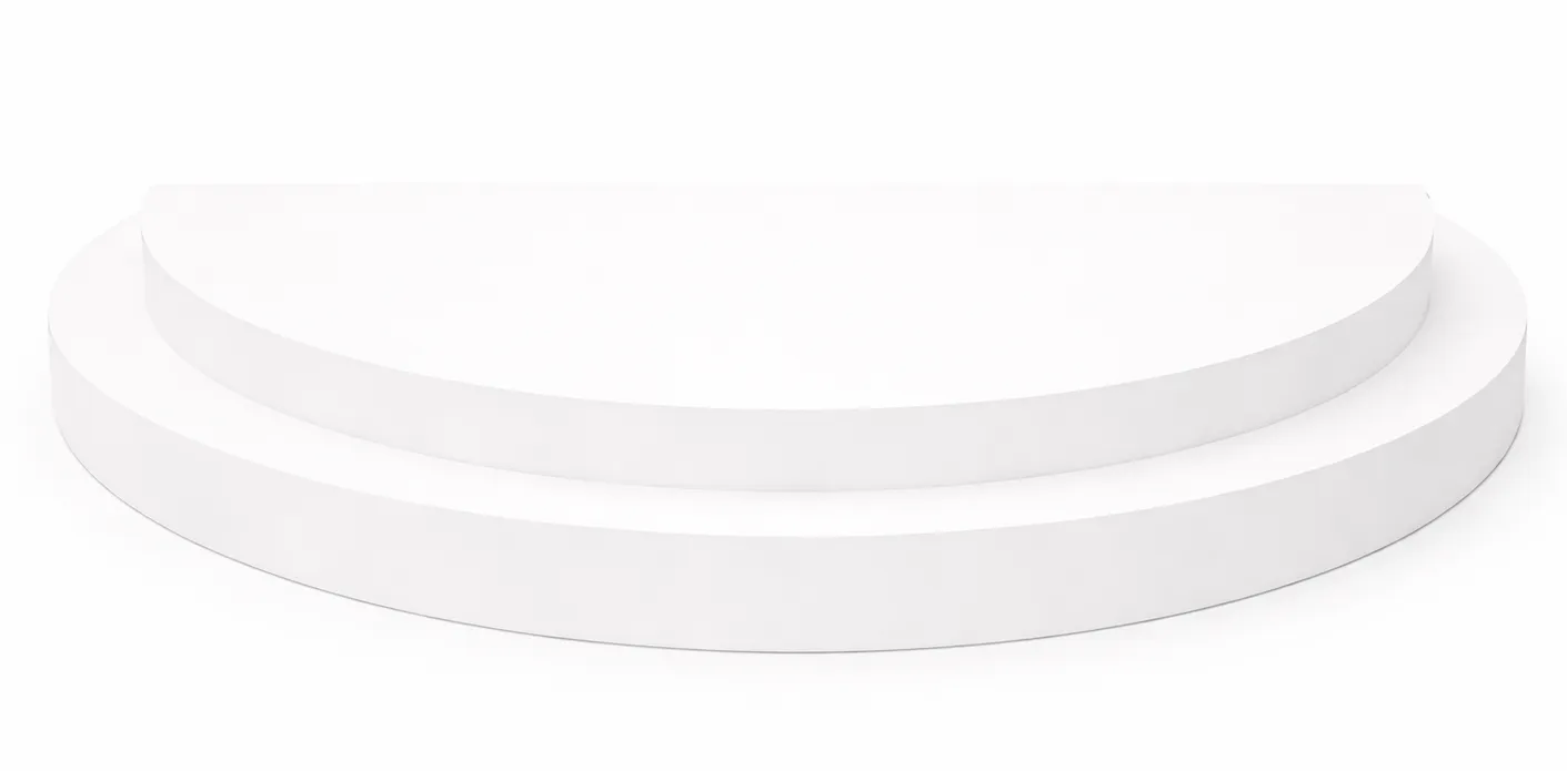 TWO-TIER SEMI-ROUND WHITE STAGE