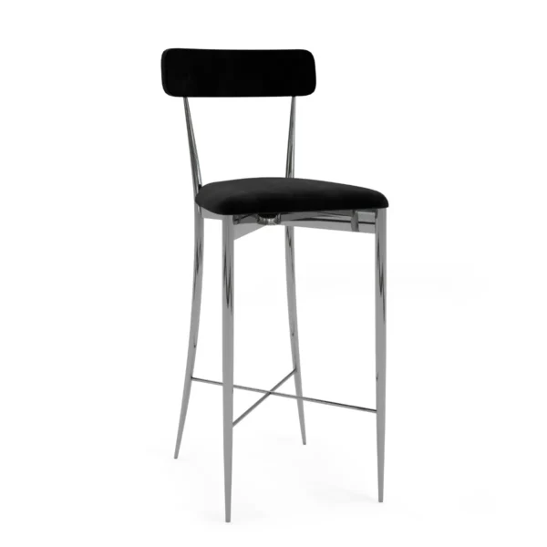 GOLD LUXOR STOOL WITH BLACK CUSHION